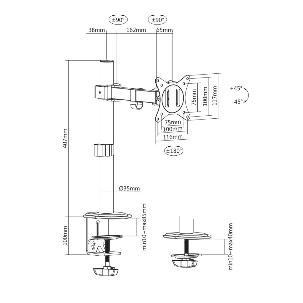 Soporte Articulado Para Monitor Tm Electron