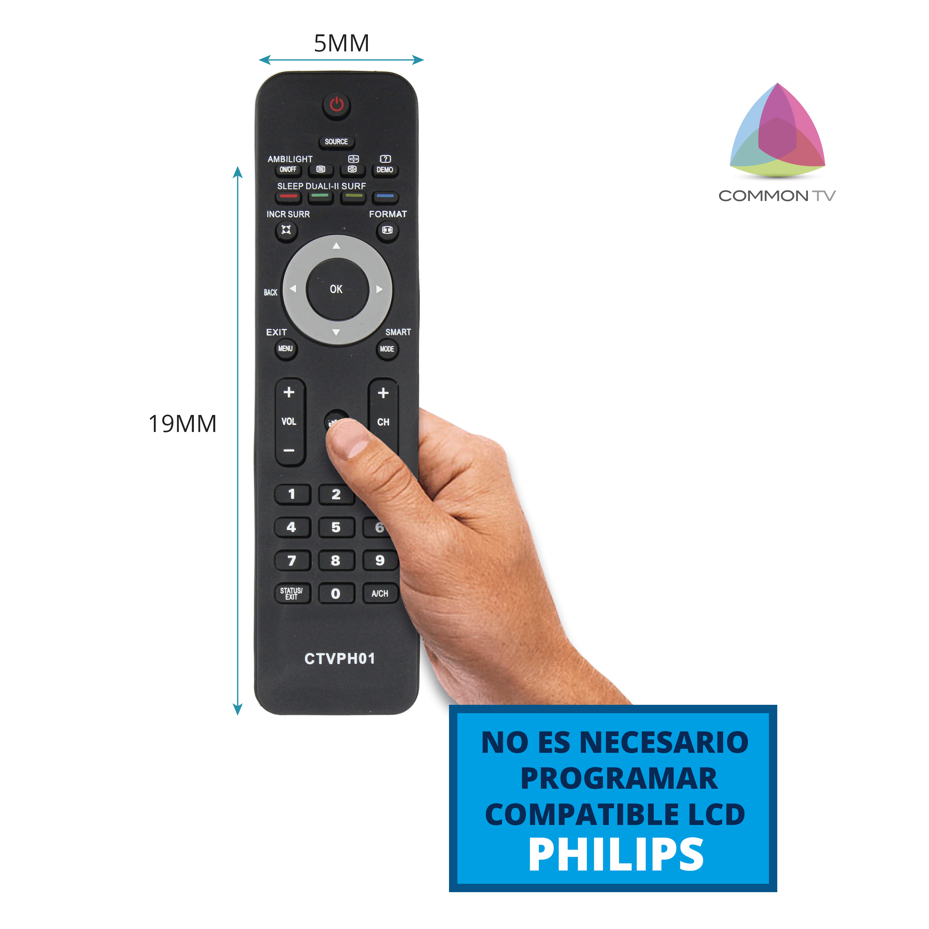 Mando a distancia original compatible con Phillip TV