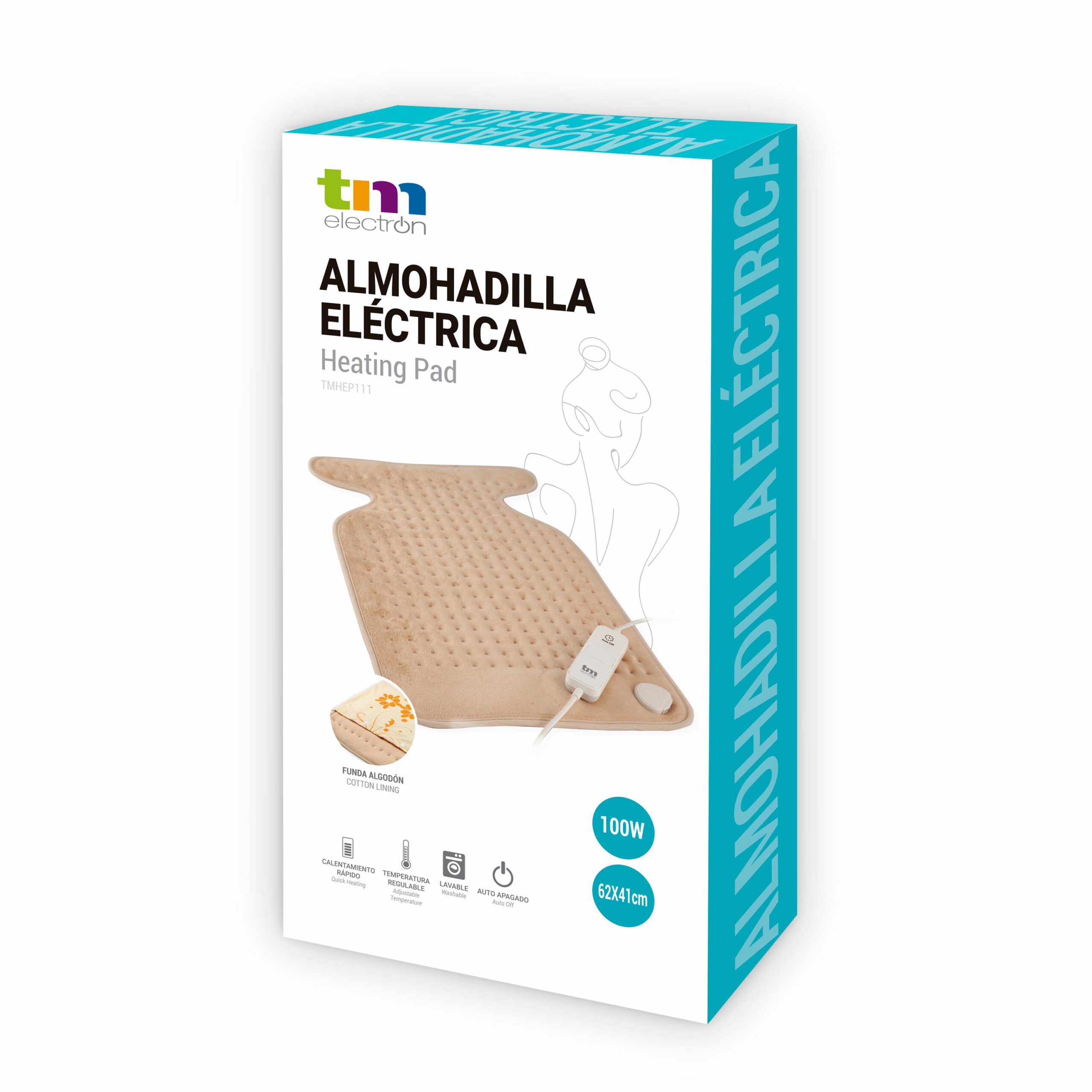 TM Electron Almohadilla Electrica Lumbar y abdominal 69x29cm,3 nivel  calor,mando