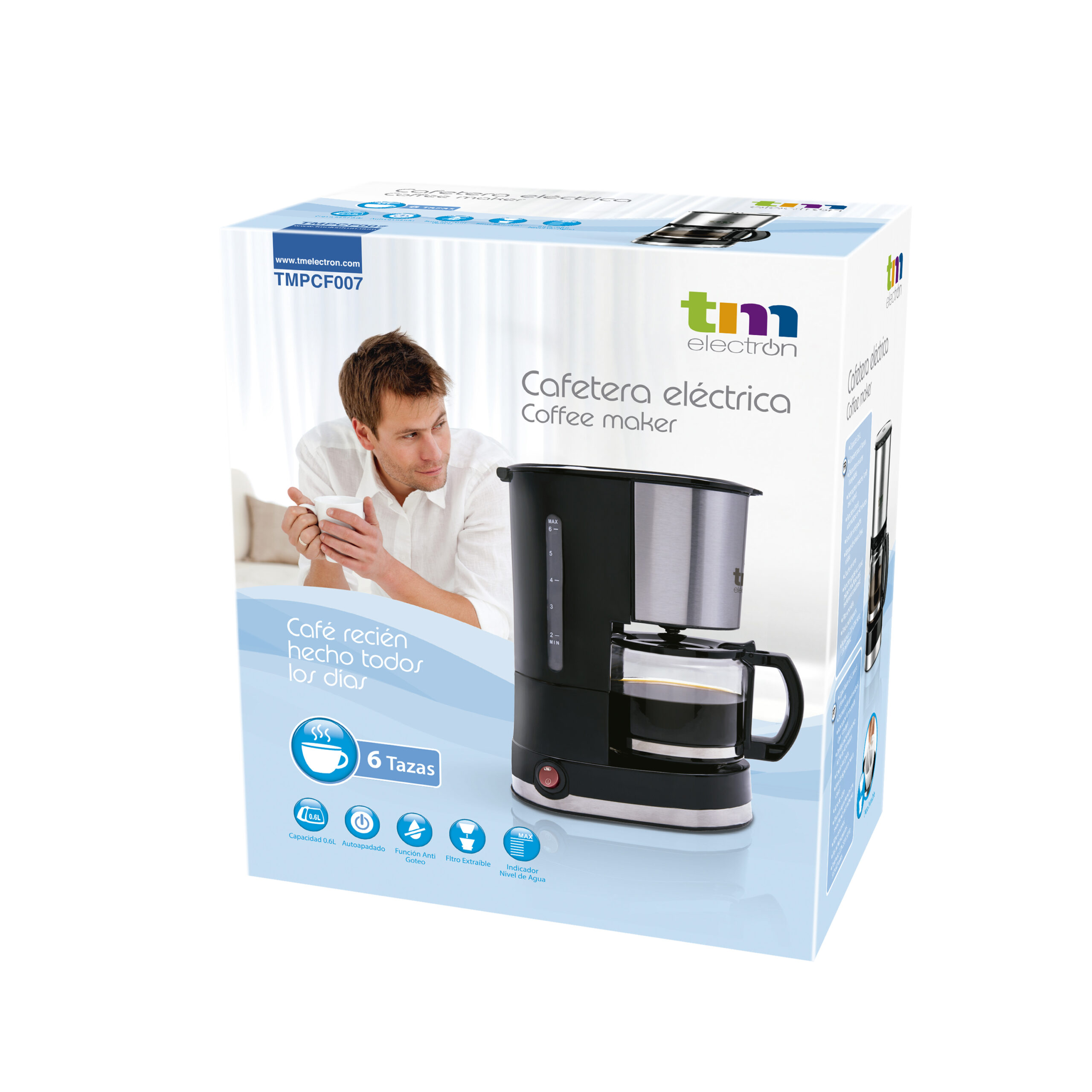 TM Electron TMPCF101 cafetera espresso manual con 15 bares de presión,  1200W, depósito 1,2 L, espumador de leche, 3 funciones, fabricado en acero  inoxidable – Mercatron – Tienda Online