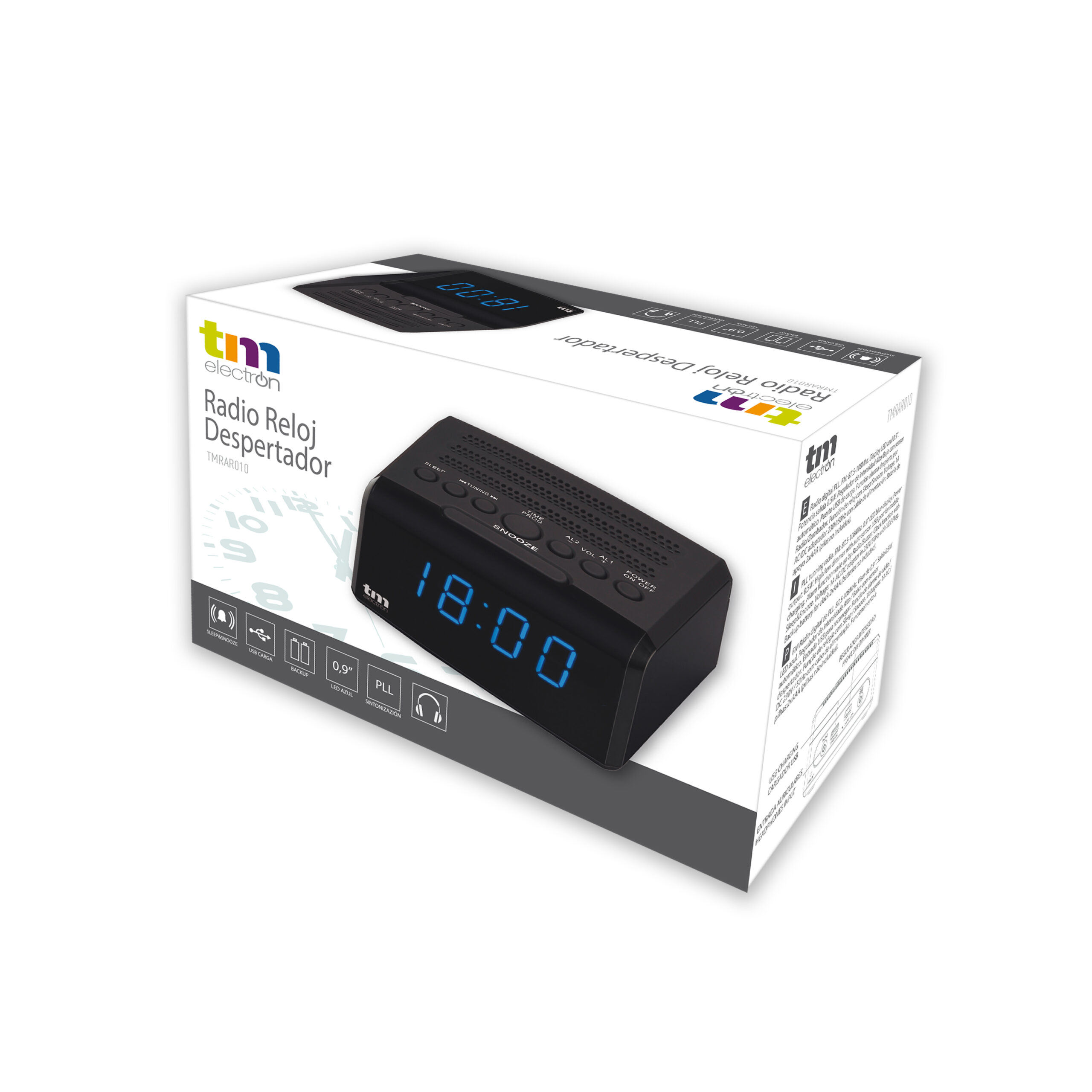 Radio reloj despertador TM Electron TMRAR010